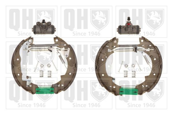 QUINTON HAZELL BS555K11 Brake Shoe Set 228 x 42 mm, with mounting manual, with wheel brake cylinder, with automatic adjustment