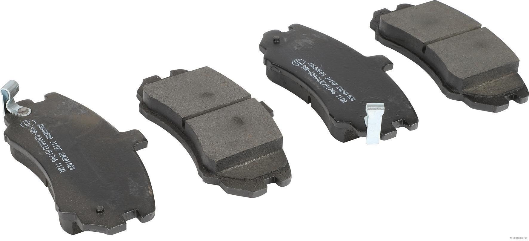 HERTH+BUSS JAKOPARTS with acoustic wear warning Height 1: 63,2mm, Height 2: 63,2mm, Width 1: 131,5mm, Width 2 [mm]: 131,5mm, Thickness 1: 16,5mm, Thickness 2: 16,5mm Brake pads J3600509 buy