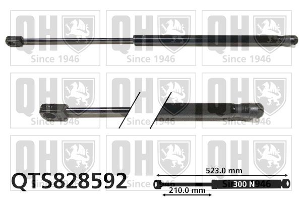 QUINTON HAZELL Tailgate strut QTS828592 Mercedes-Benz C-Class 2020