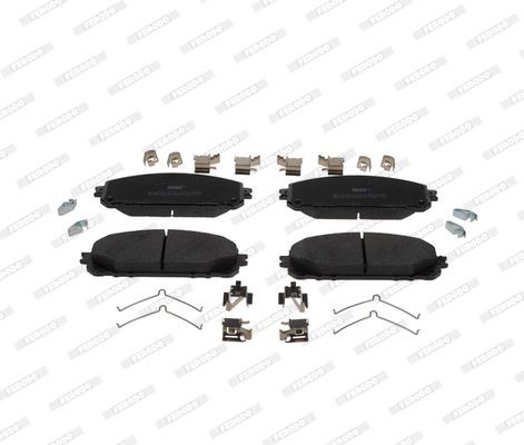 FDB4882 FERODO Brake pad set JEEP with acoustic wear warning, with accessories