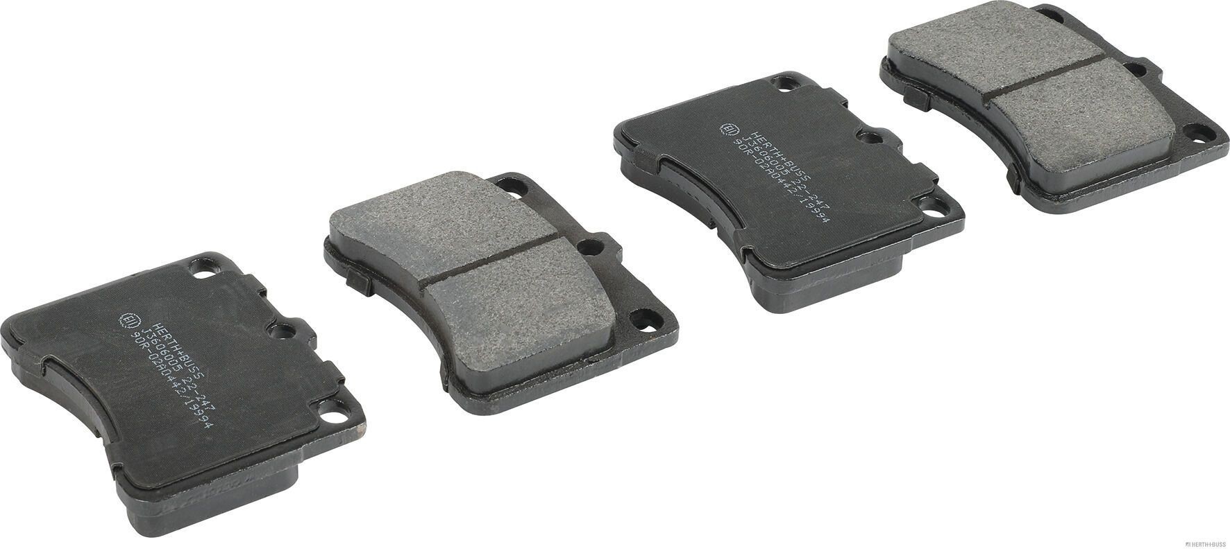 HERTH+BUSS JAKOPARTS J3606005 Brake pad set without acoustic wear warning, with anti-squeak plate