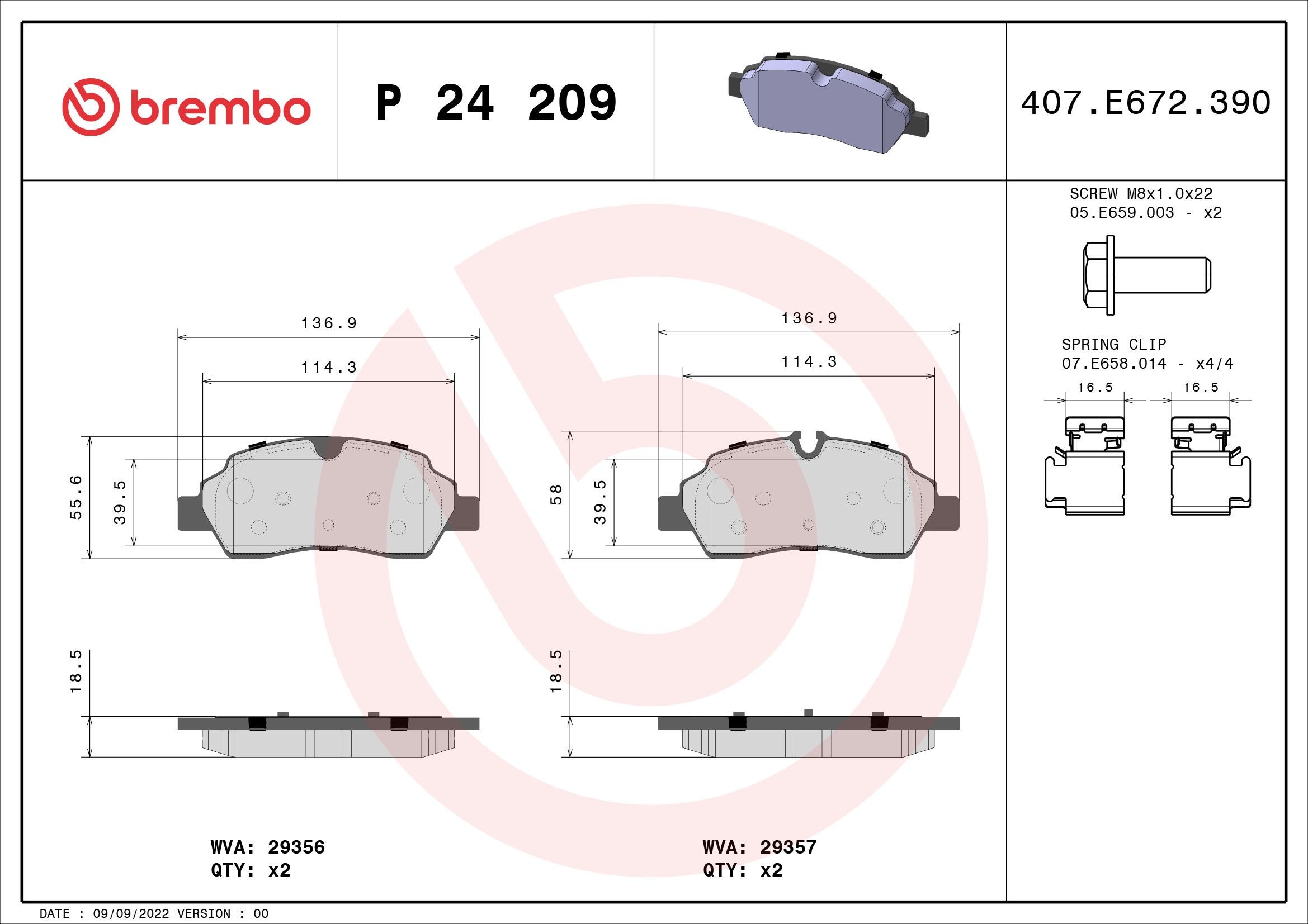 Great value for money - BREMBO Brake pad set P 24 209
