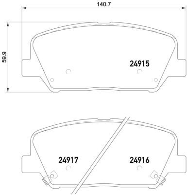 Hyundai i30 Set of brake pads 13802318 BREMBO P 30 065X online buy