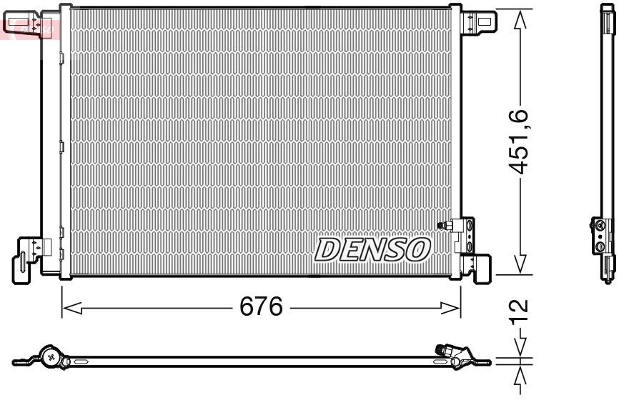 DENSO with dryer, R 134a Refrigerant: R 134a Condenser, air conditioning DCN02008 buy