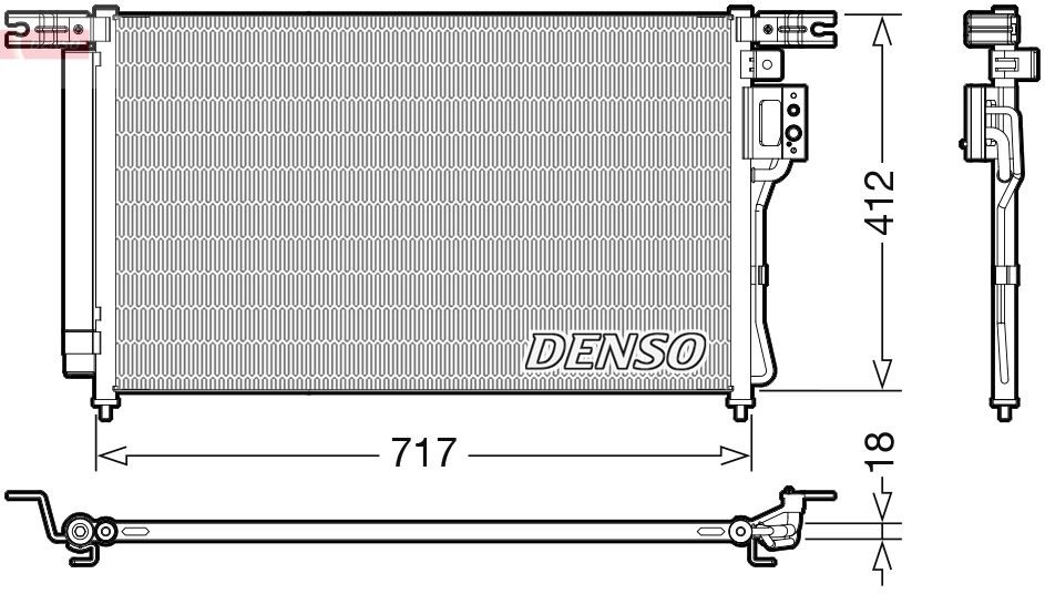 DENSO with dryer, R 134a Refrigerant: R 134a Condenser, air conditioning DCN41008 buy