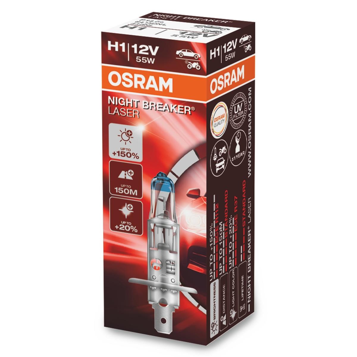 Osram Night Breaker Bulb Pair H1