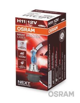 64211NL OSRAM NIGHT BREAKER LASER next Generation H11 12V 55W 3600K Halogen  Bulb, spotlight