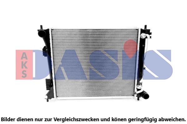 AKS DASIS 210276N Engine radiator for vehicles with/without air conditioning, 465 x 420 x 25 mm, Manual-/optional automatic transmission, Brazed cooling fins