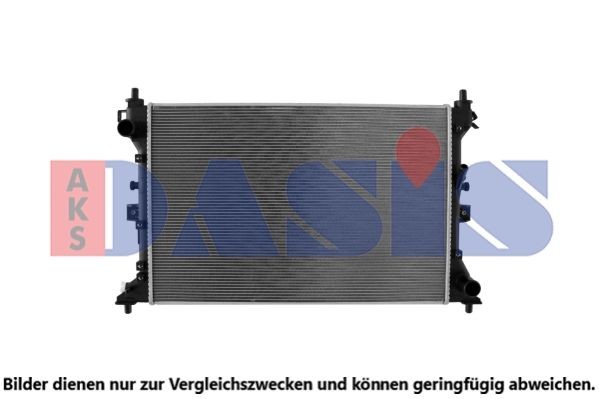 AKS DASIS 320066N Engine radiator for vehicles with/without air conditioning, 624 x 414 x 27 mm, Manual Transmission