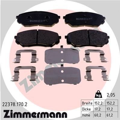ZIMMERMANN 22378.170.2 Brake pad set HYUNDAI experience and price