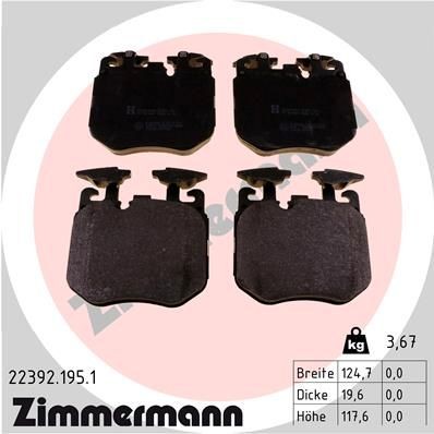 ZIMMERMANN 22392.195.1 Brake pad set prepared for wear indicator, Photo corresponds to scope of supply