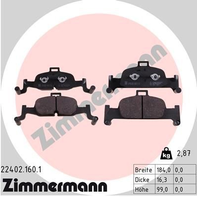 22402.160.1 Bremsklötze & Bremsbelagsatz ZIMMERMANN in Original Qualität
