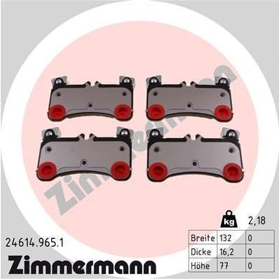 ZIMMERMANN 24614.965.1 Brake pad set prepared for wear indicator, Photo corresponds to scope of supply