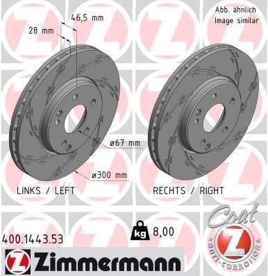 ZIMMERMANN 400.1443.53 Brake disc CHRYSLER experience and price