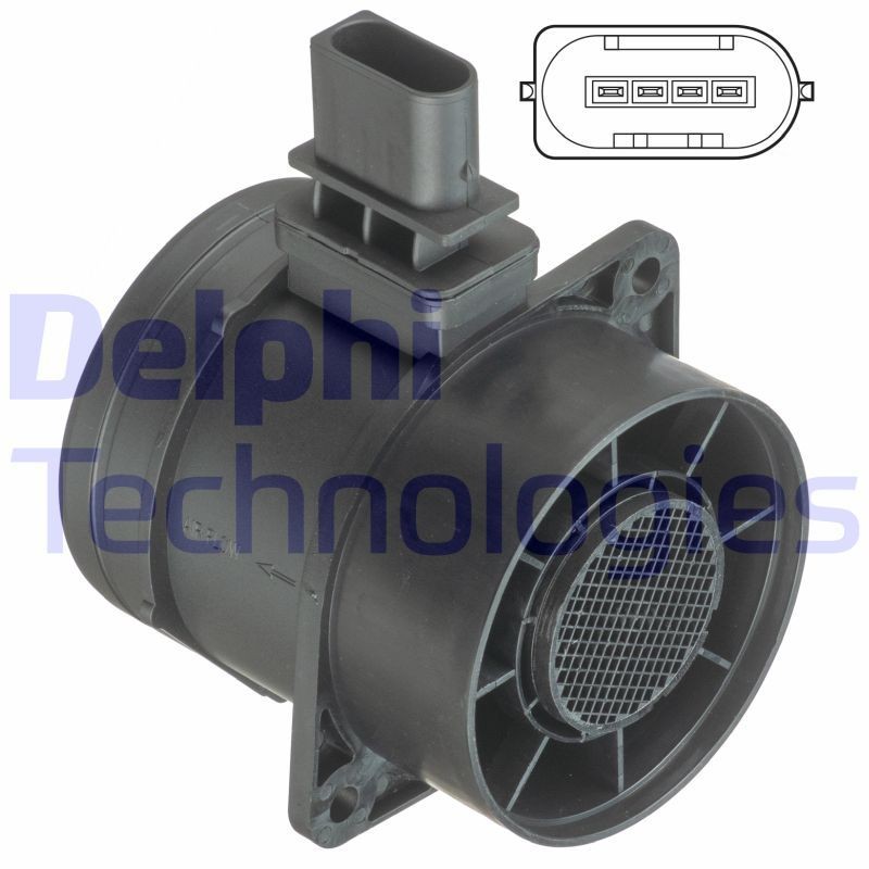 DELPHI AF10365-12B1 Mass air flow sensor with housing