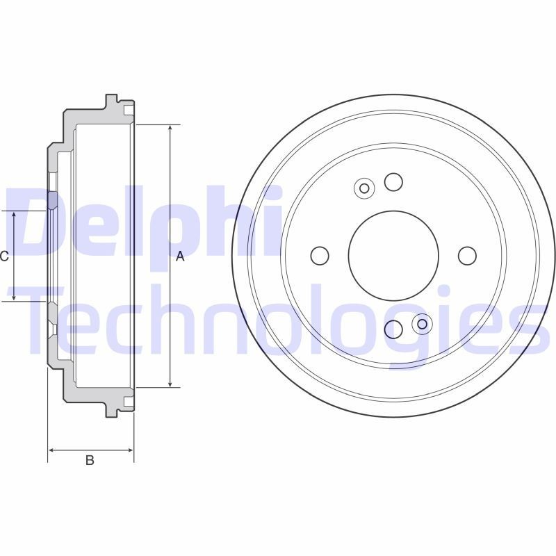 DELPHI without ABS sensor ring, without wheel bearing, 220mm Drum Brake BF550 buy
