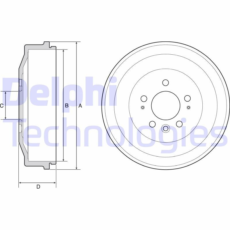 Volkswagen TRANSPORTER Brake drum 13811651 DELPHI BF558 online buy
