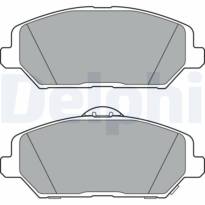 DELPHI LP3385 Brake pad set with acoustic wear warning, with anti-squeak plate, without accessories