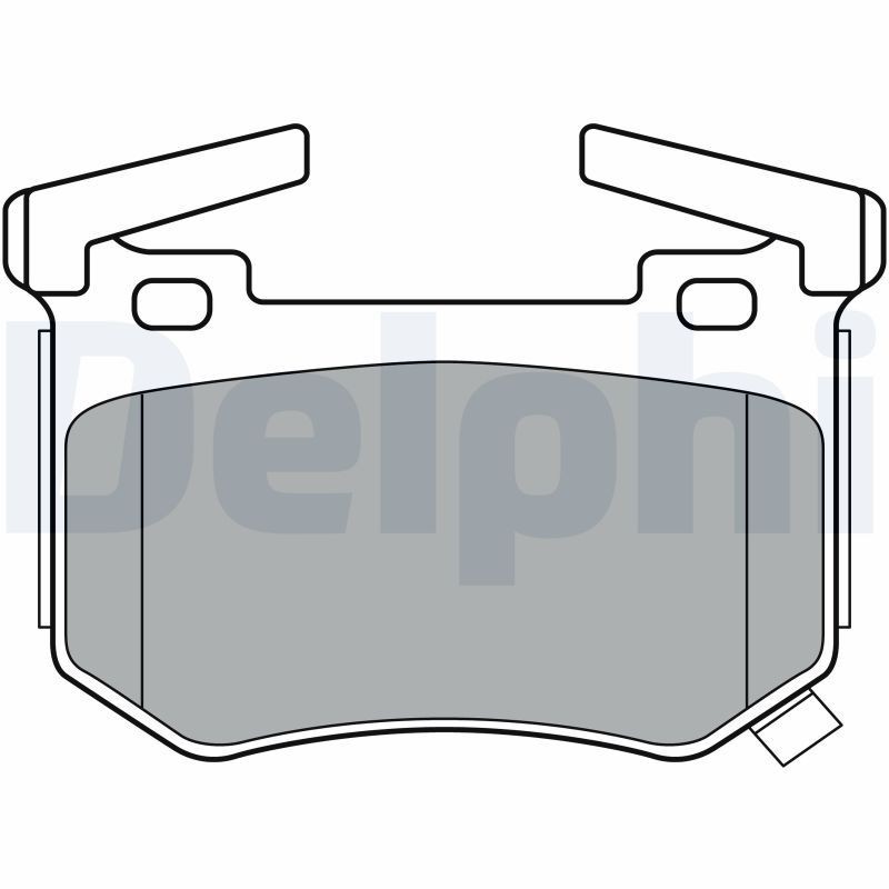 DELPHI LP3397 Brake pad set with acoustic wear warning, with anti-squeak plate, with accessories