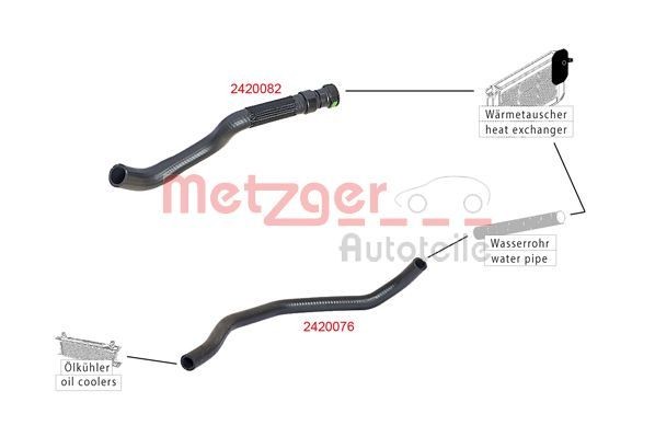METZGER Coolant Hose 2420076 for FORD FIESTA, B-MAX
