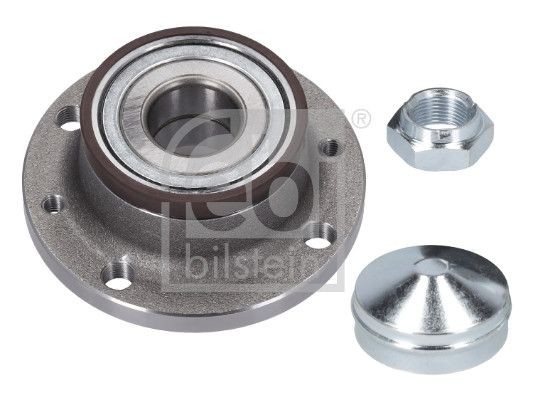 FEBI BILSTEIN 103780 Wheel bearing kit Rear Axle, with attachment material, with integrated magnetic sensor ring, Wheel Bearing integrated into wheel hub, with ABS sensor ring, with wheel hub, 76 mm, Angular Ball Bearing
