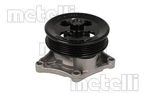 24-1356 METELLI Water pumps OPEL with seal, without lid, Mechanical, Metal, Water Pump Pulley Ø: 118,4 mm, for v-ribbed belt use