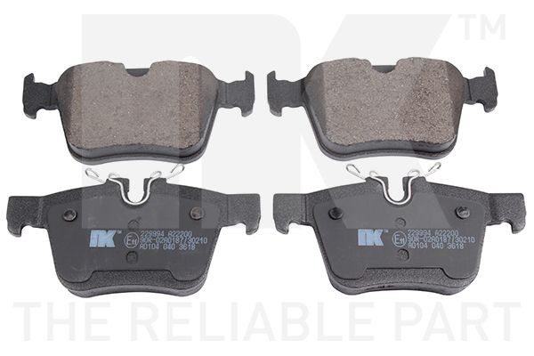 NK not prepared for wear indicator, without accessories Height 1: 122,4mm, Height 2: 122,4mm, Width 1: 59,8mm, Width 2 [mm]: 56,1mm, Thickness 1: 15,4mm Brake pads 229994 buy