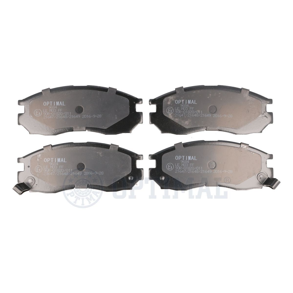 OPTIMAL BP-09684 Brake pad set Front Axle, with acoustic wear warning