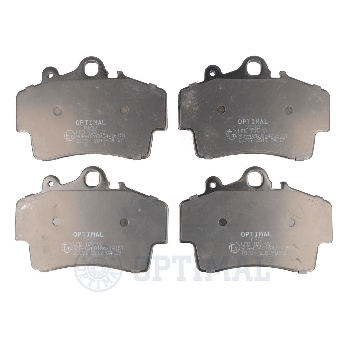 21937 OPTIMAL Front Axle, prepared for wear indicator Height: 78mm, Width: 114mm, Thickness: 16mm Brake pads BP-10212 buy