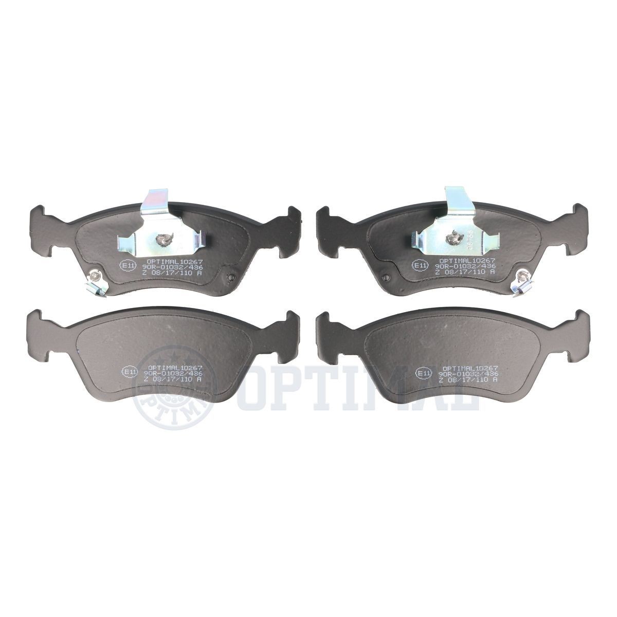 OPTIMAL BP-10267 Brake pad set Front Axle, with acoustic wear warning