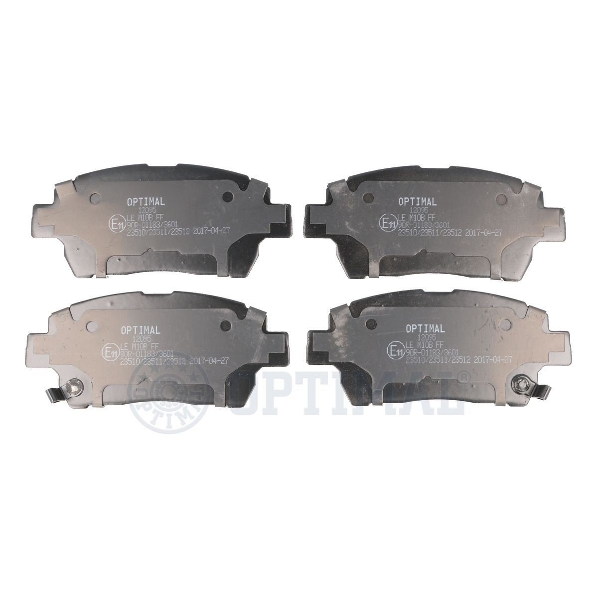 23510 OPTIMAL Front Axle, with acoustic wear warning Height: 51,6mm, Width: 116,3mm, Thickness: 16,5mm Brake pads BP-12095 buy