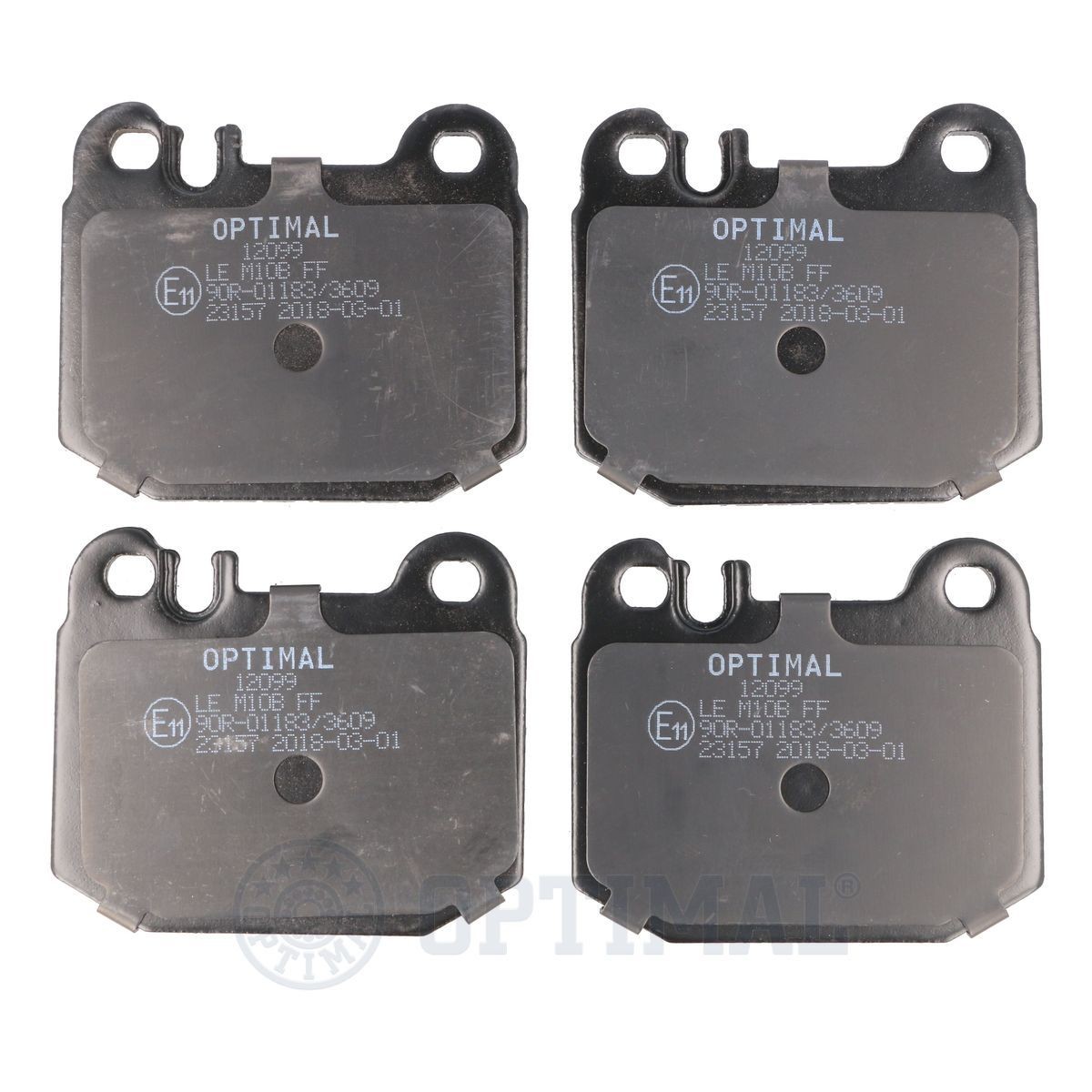 23157 OPTIMAL Rear Axle Height: 65,5mm, Width: 76,6mm, Thickness: 16,8mm Brake pads BP-12099 buy