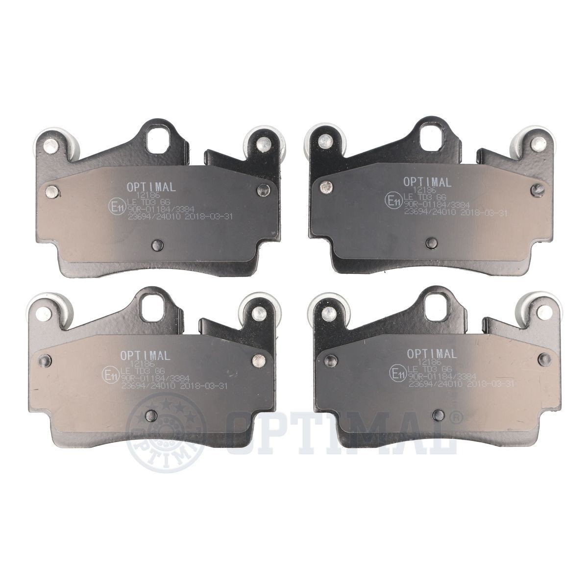 23694 OPTIMAL Rear Axle Height: 73,1mm, Width: 112,1mm, Thickness: 15,5mm Brake pads BP-12186 buy