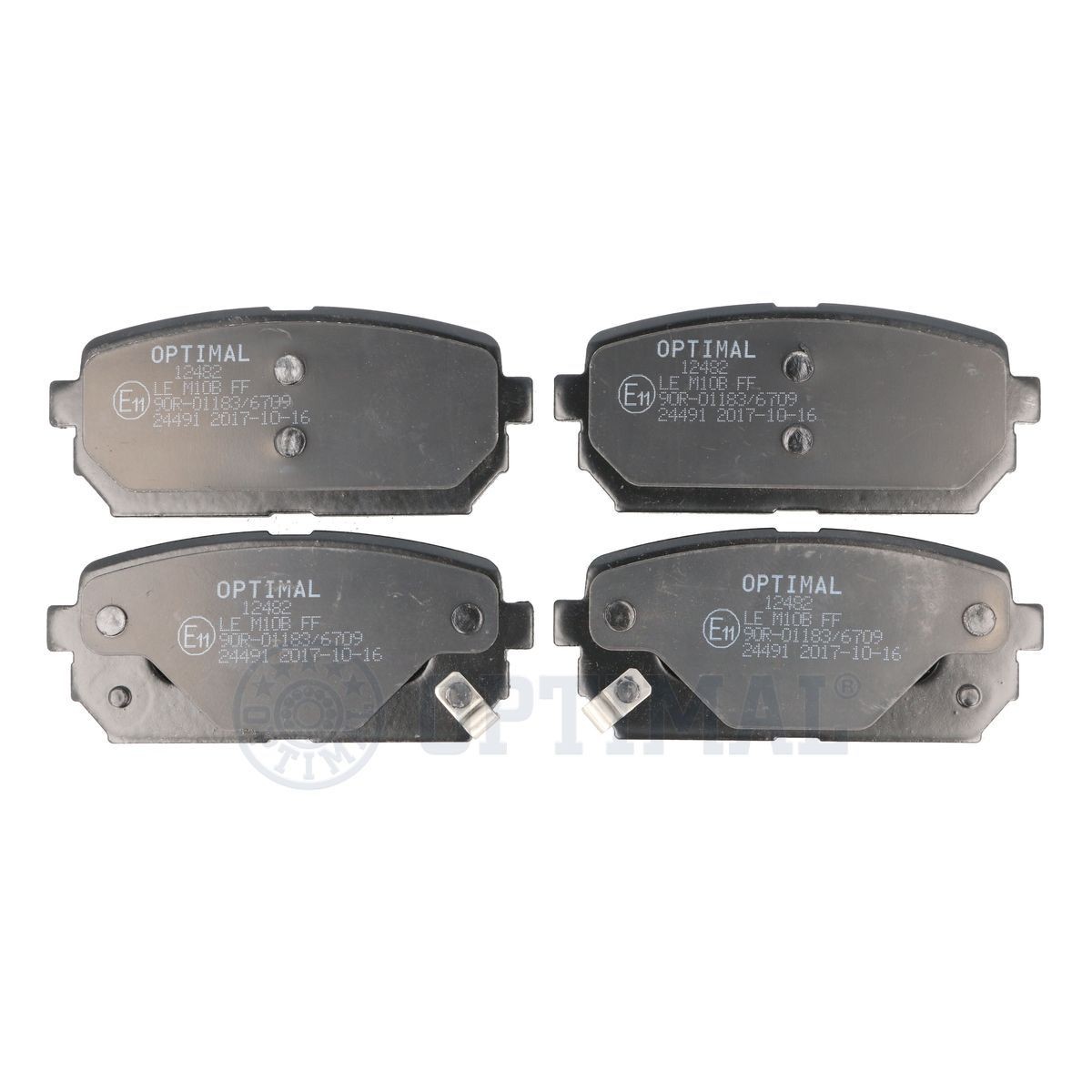 24491 OPTIMAL Rear Axle, with acoustic wear warning Height: 44mm, Width: 100,7mm, Thickness: 16mm Brake pads BP-12482 buy
