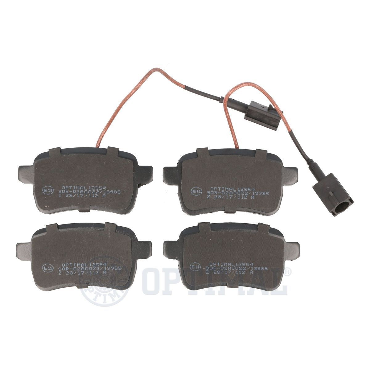 25157 OPTIMAL Rear Axle, with integrated wear warning contact Height: 47,8mm, Width: 95,5mm, Thickness: 17,8mm Brake pads BP-12554 buy