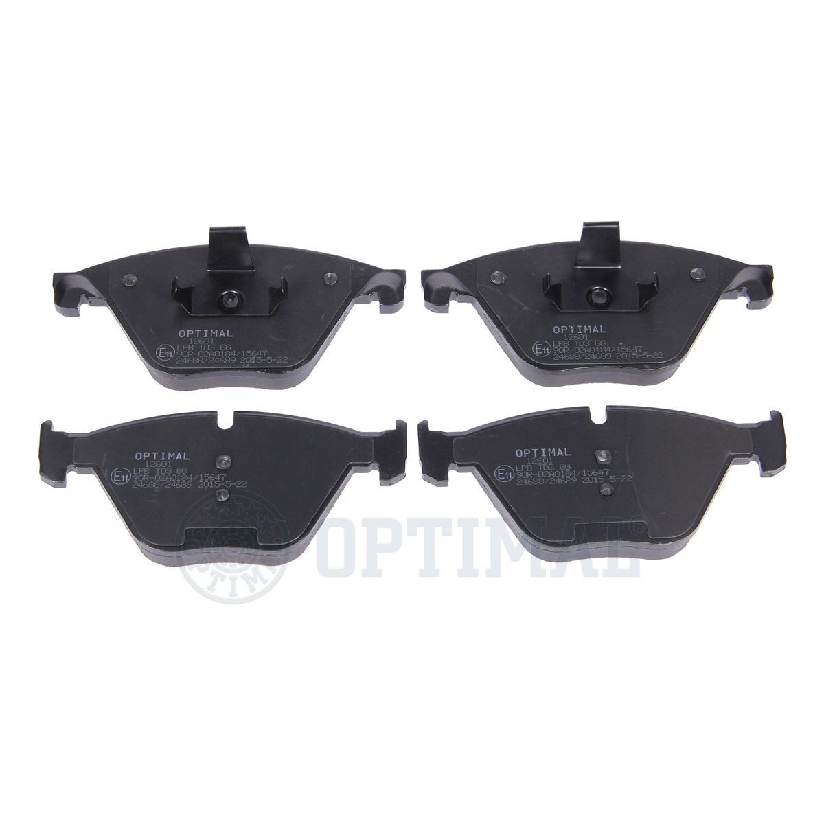 24688 OPTIMAL Front Axle Height: 68,4mm, Width: 155,2mm, Thickness 1: 18,3mm, Thickness 2: 19,3mm Brake pads BP-12601 buy