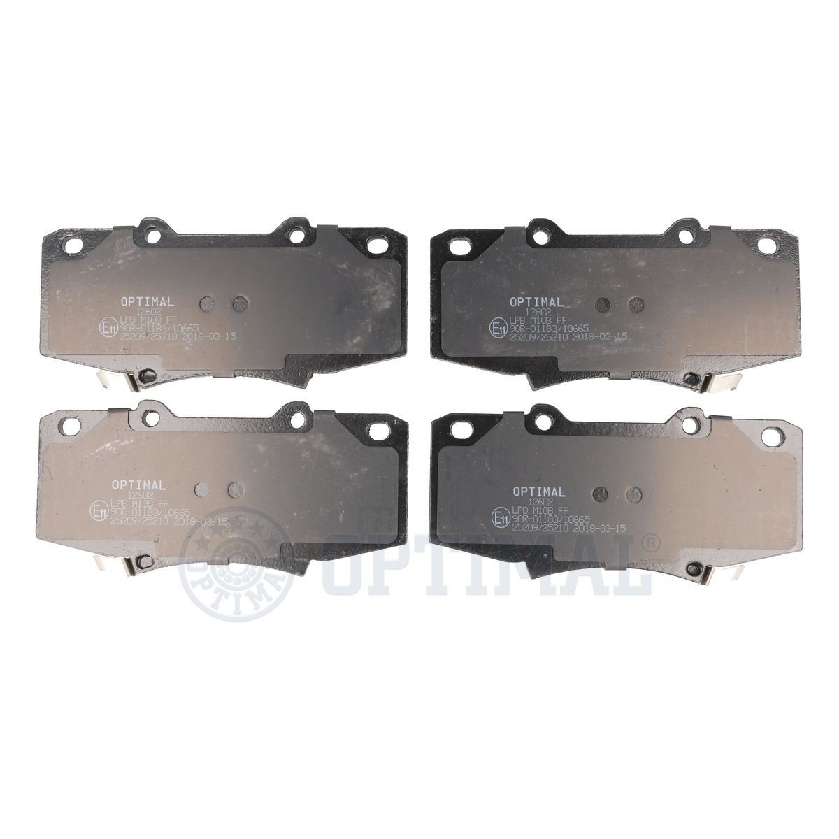 25209 OPTIMAL Front Axle, with acoustic wear warning Height: 67,5mm, Width: 143,5mm, Thickness: 17mm Brake pads BP-12602 buy