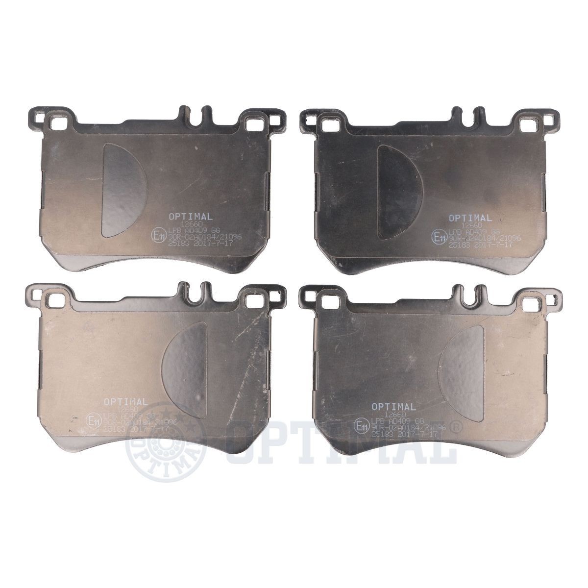 OPTIMAL BP-12660 Brake pad set Front Axle, prepared for wear indicator, excl. wear warning contact