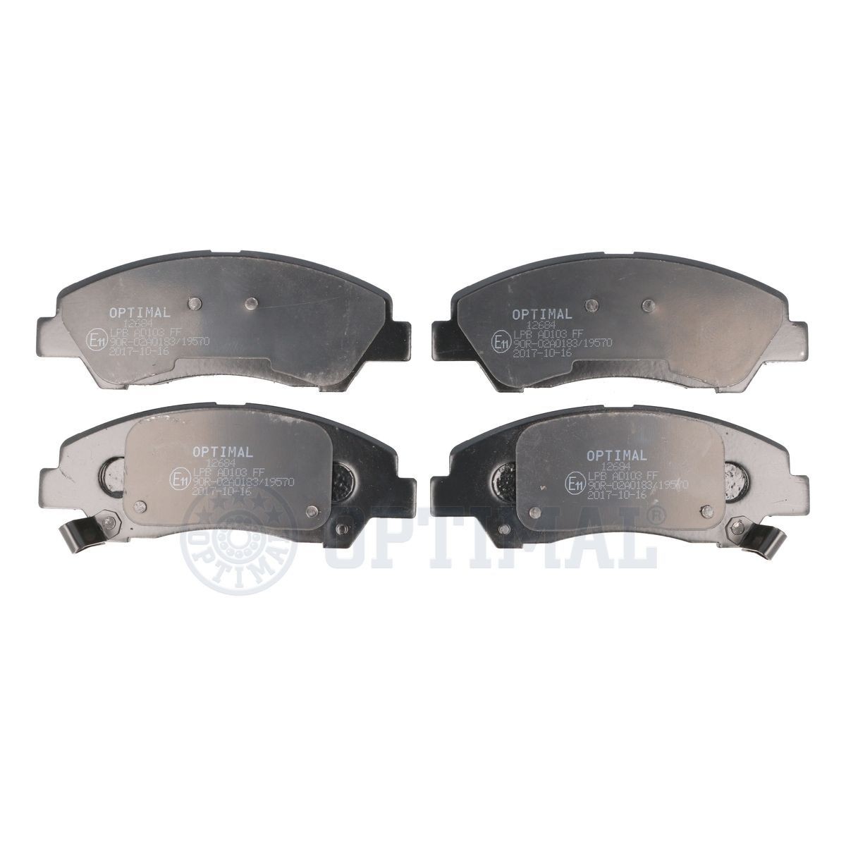 OPTIMAL BP-12684 Brake pad set Front Axle, with acoustic wear warning