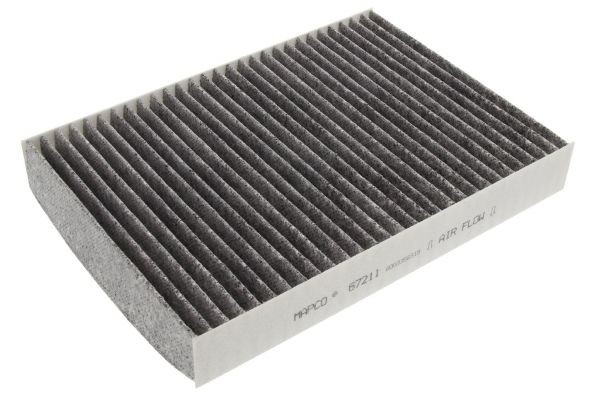 MAPCO 67211 Pollen filter Activated Carbon Filter, 254 mm x 182 mm x 35 mm
