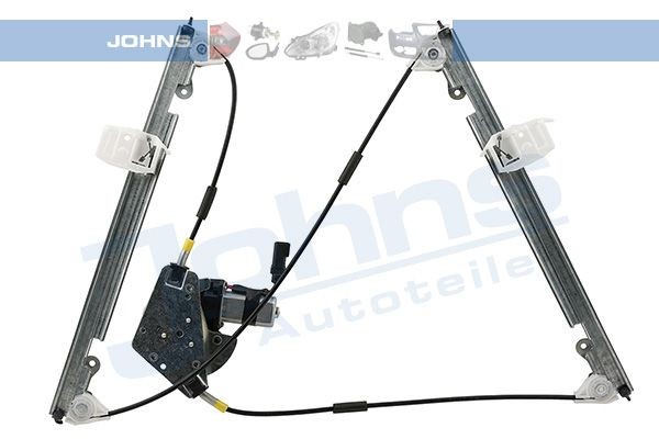 JOHNS 32 02 42-22 Window regulator Right Front, Operating Mode: Electric, with electric motor