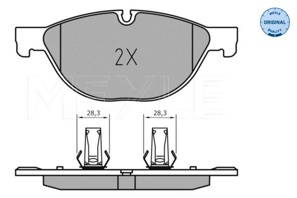 MEYLE 025 238 9518 Brake pad set Front Axle, prepared for wear indicator, with anti-squeak plate