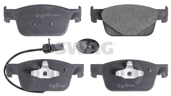 D1953-9180 SWAG Front Axle, incl. wear warning contact, with piston clip Width: 64mm, Thickness 1: 16,3mm Brake pads 30 91 6962 buy