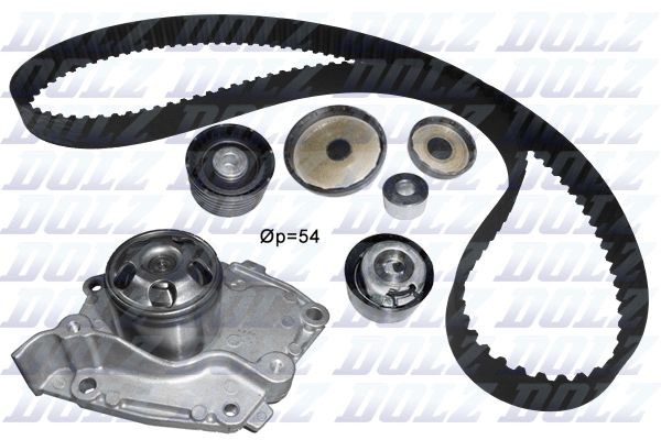 DOLZ KD117 Water pump and timing belt kit Number of Teeth: 126, Width: 27,0 mm