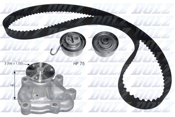 KD137 DOLZ Timing belt kit with water pump CHEVROLET Number of Teeth: 131, Width: 25,0 mm