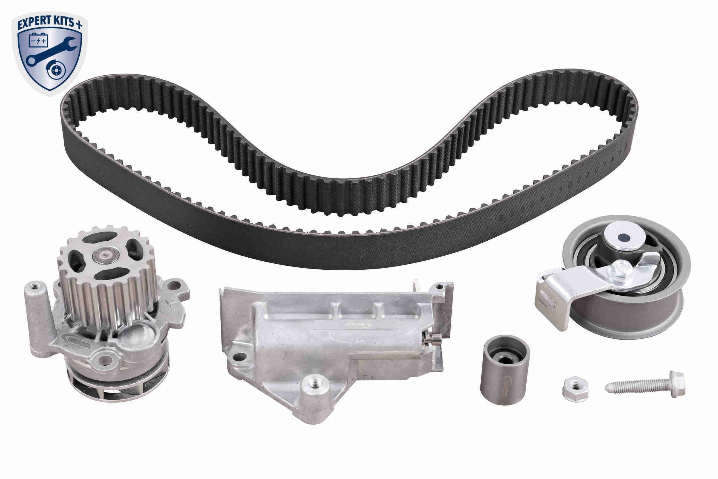 Original V10-50110-BEK VAICO Water pump + timing belt kit experience and price