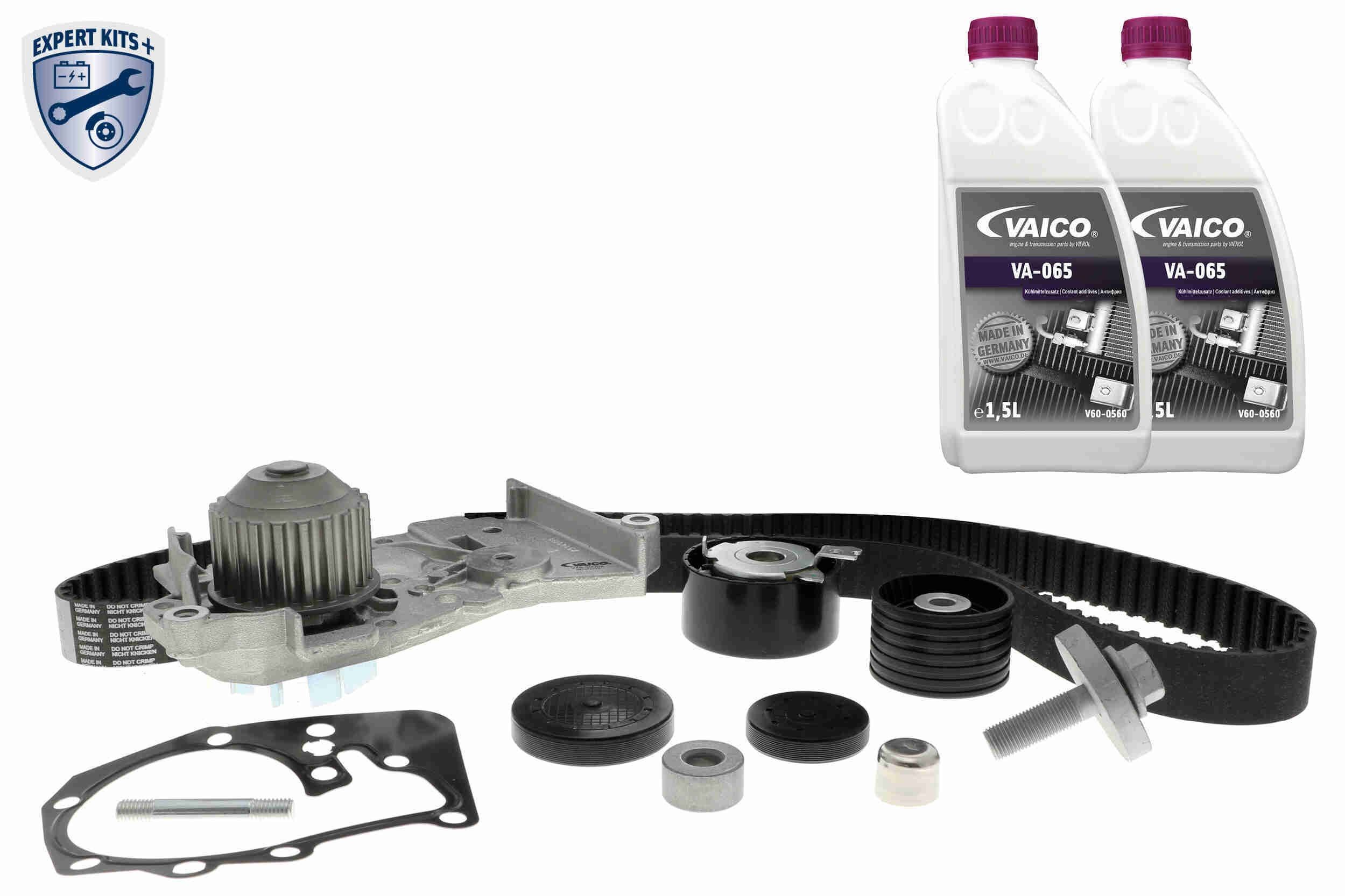 V46-50024 VAICO Cambelt kit PEUGEOT with coolant, with attachment material, with water pump, Number of Teeth: 132, Width: 27,4 mm