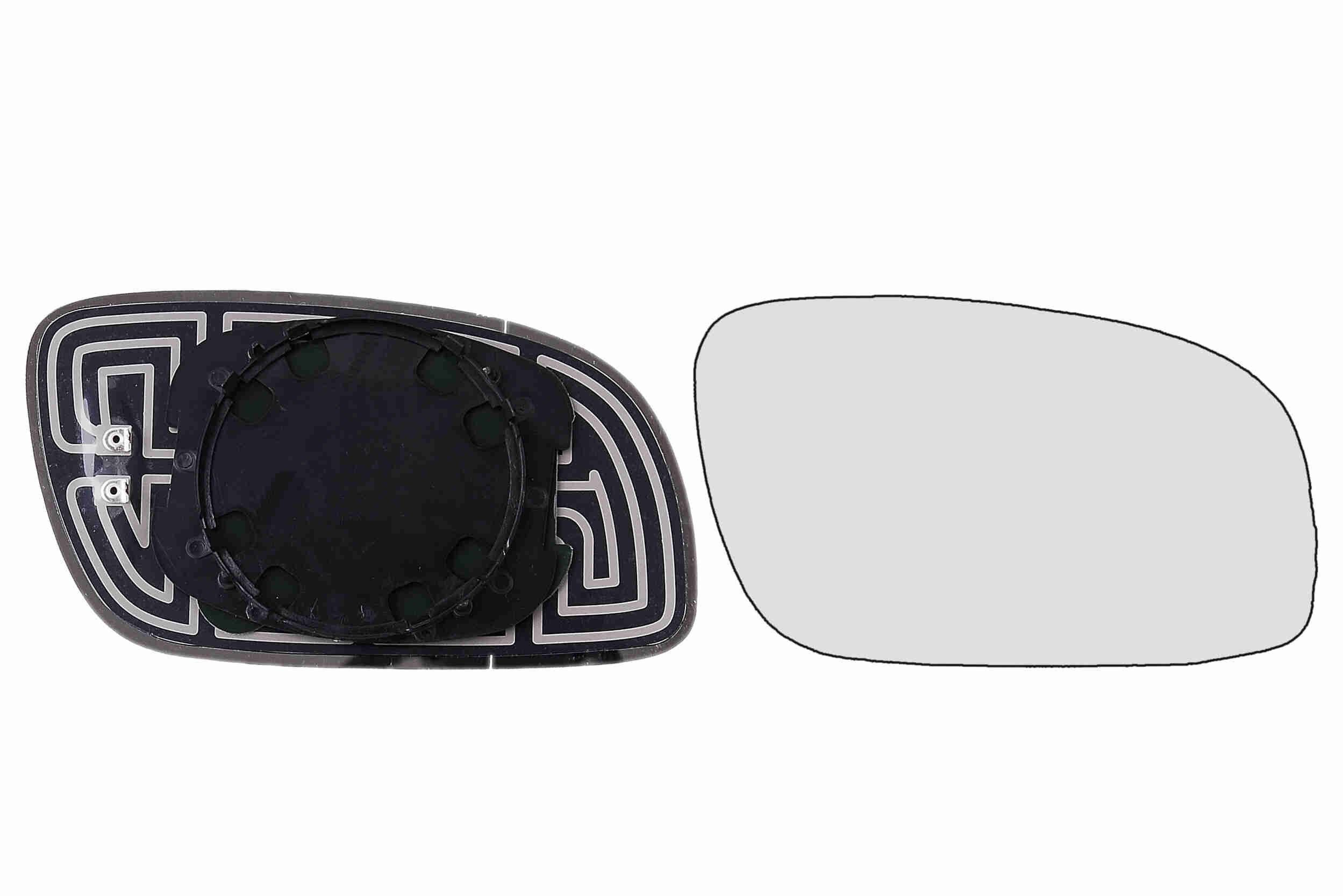 Spiegelglas links (asphärisch weitwinkel) beheizbar mit Trägerplatte  3B1857521