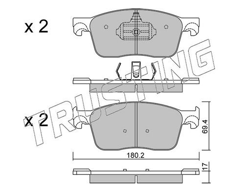 22593 TRUSTING excl. wear warning contact Thickness 1: 17,0mm Brake pads 1107.0 buy