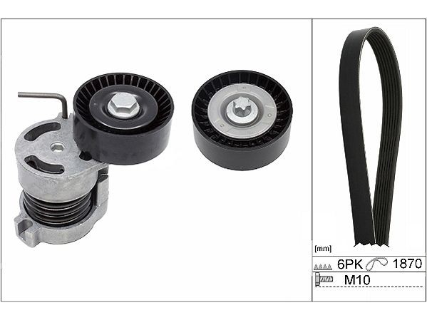 INA 529 0044 10 V-Ribbed Belt Set Check alternator freewheel clutch & replace if necessary
